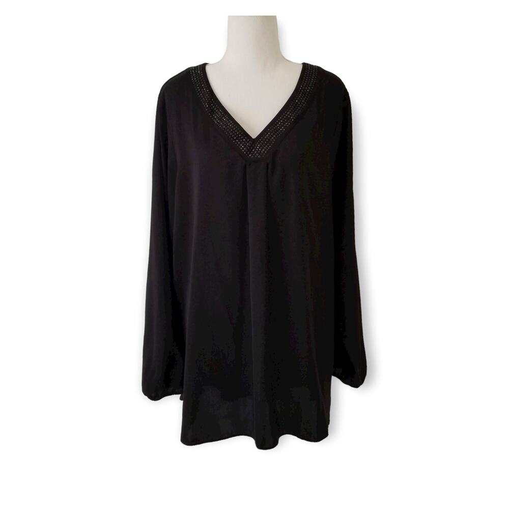 Apt.9 Women's Embellished Satin Tunic Variety Black - Size XL